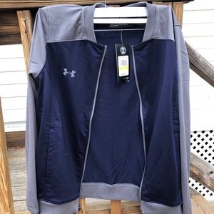 NWT Under Armour Zip sweater sweatshirt Blue gray